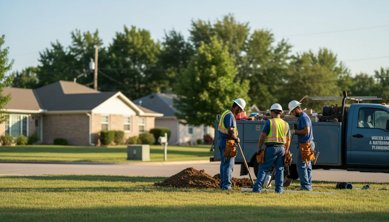 Residential water line and bathroom plumbing service in Okeana, OH